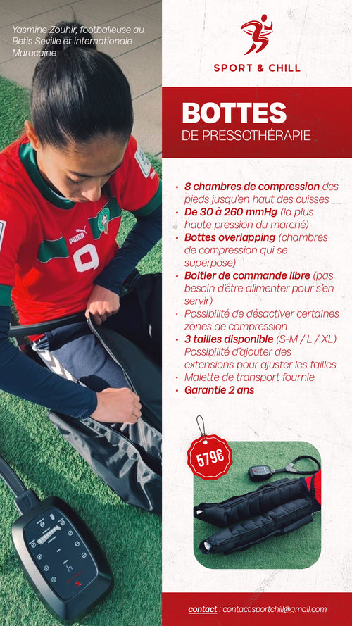 Bottes de pressothérapie 8 chambres de compression