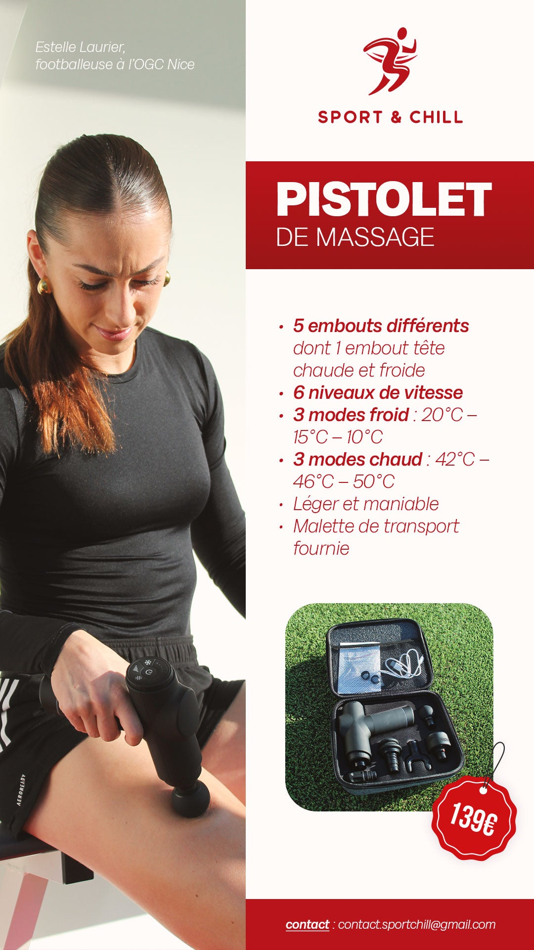 Pistolet de massage à tête chaude et froide